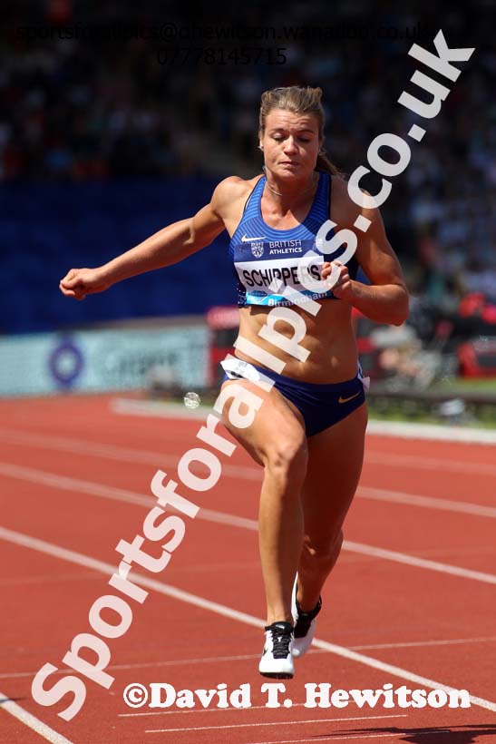 Dafne Schippers (NED) womens 100 metres, IAAF Diamond League, Birmingham. Photo: David T. Hewitson/Sports for All Pics
